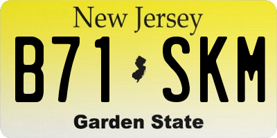 NJ license plate B71SKM
