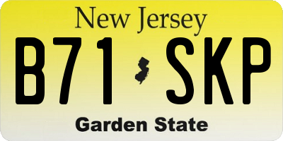 NJ license plate B71SKP