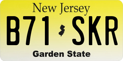 NJ license plate B71SKR