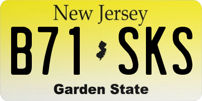 NJ license plate B71SKS