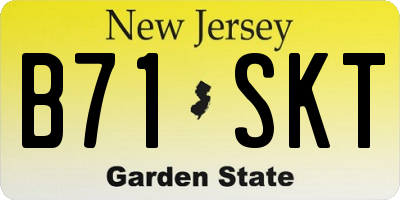 NJ license plate B71SKT