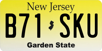 NJ license plate B71SKU