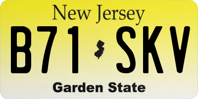 NJ license plate B71SKV