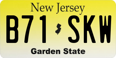 NJ license plate B71SKW