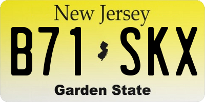 NJ license plate B71SKX