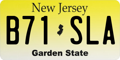 NJ license plate B71SLA