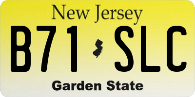NJ license plate B71SLC
