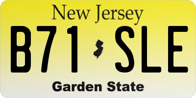 NJ license plate B71SLE