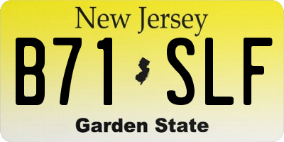 NJ license plate B71SLF