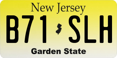 NJ license plate B71SLH