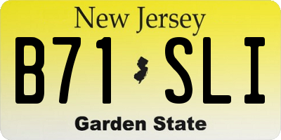 NJ license plate B71SLI