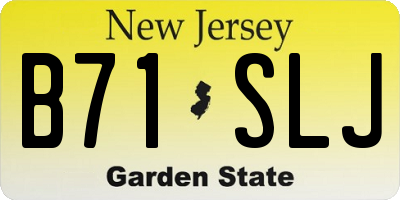 NJ license plate B71SLJ