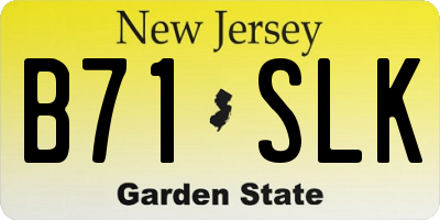 NJ license plate B71SLK