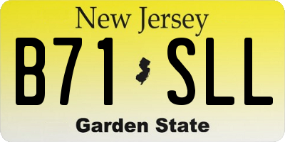 NJ license plate B71SLL
