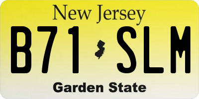 NJ license plate B71SLM