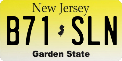 NJ license plate B71SLN
