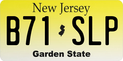 NJ license plate B71SLP