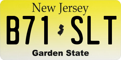 NJ license plate B71SLT