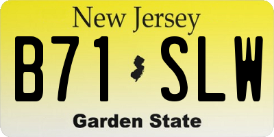 NJ license plate B71SLW