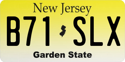NJ license plate B71SLX