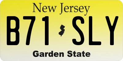NJ license plate B71SLY