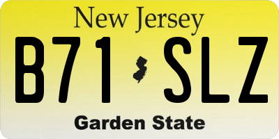 NJ license plate B71SLZ