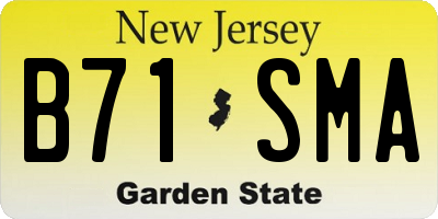 NJ license plate B71SMA