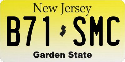 NJ license plate B71SMC