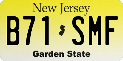 NJ license plate B71SMF