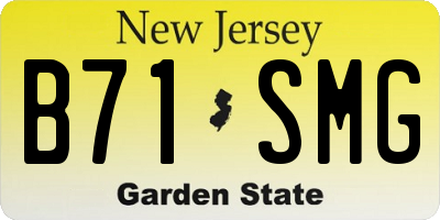 NJ license plate B71SMG