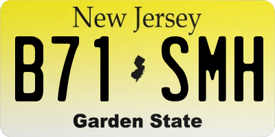 NJ license plate B71SMH