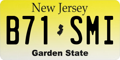 NJ license plate B71SMI