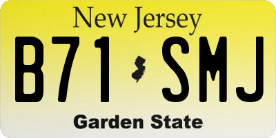 NJ license plate B71SMJ