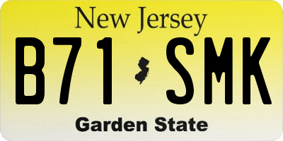 NJ license plate B71SMK