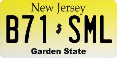 NJ license plate B71SML