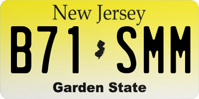 NJ license plate B71SMM