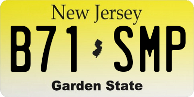 NJ license plate B71SMP