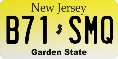 NJ license plate B71SMQ