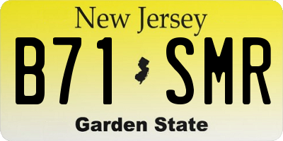 NJ license plate B71SMR