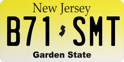 NJ license plate B71SMT