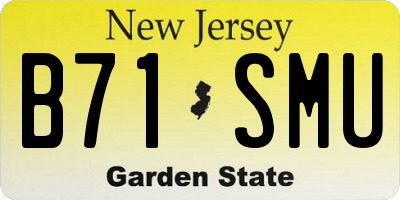 NJ license plate B71SMU