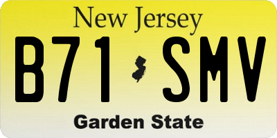 NJ license plate B71SMV