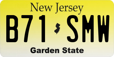 NJ license plate B71SMW