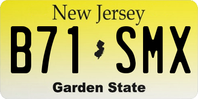 NJ license plate B71SMX