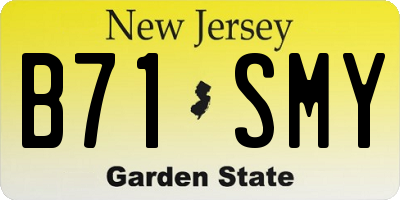 NJ license plate B71SMY