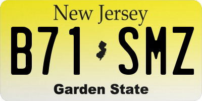 NJ license plate B71SMZ