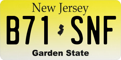 NJ license plate B71SNF