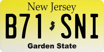 NJ license plate B71SNI
