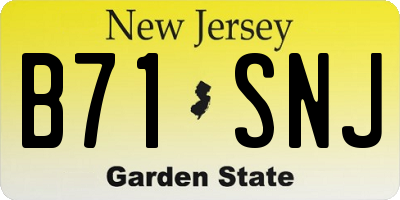 NJ license plate B71SNJ