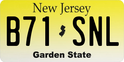 NJ license plate B71SNL